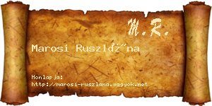 Marosi Ruszlána névjegykártya